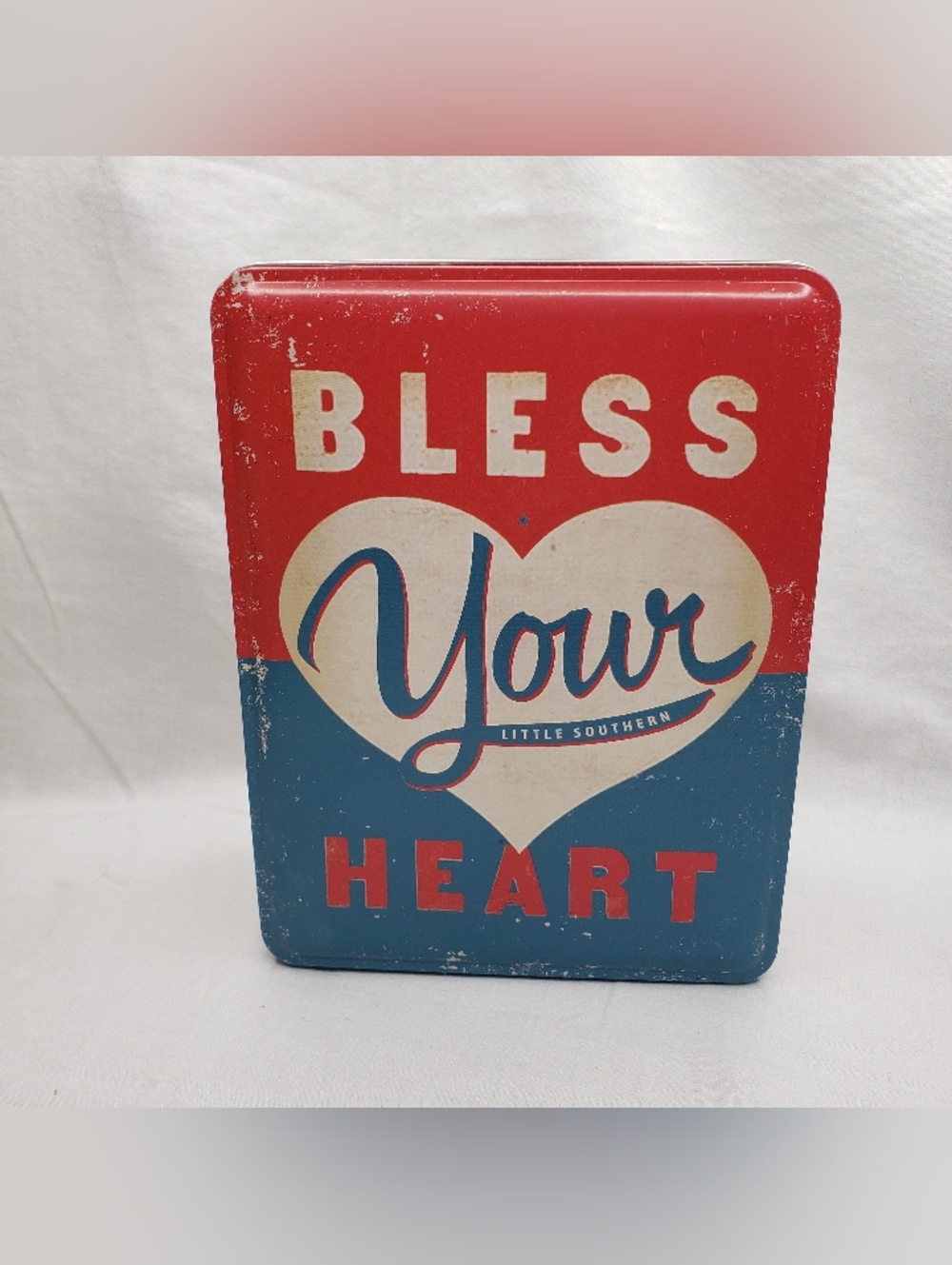 Bless Your Heart Retro Byrd's Famous Cookies Tin Box Decor Display Savannah, GA